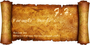 Faragó Horác névjegykártya