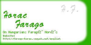 horac farago business card